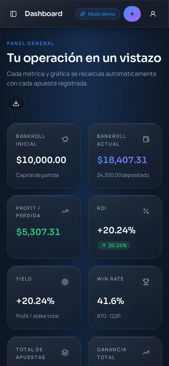 Dashboard de Fijas Nexus abierto en un iPhone
